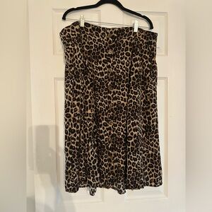 Torrid Leopard Print Midi Skirt Size 2